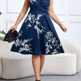Danica - Blumenmuster Wickelkleid