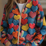 Valentine™ | Strukturierter Strick mit bunten Herzmotiven