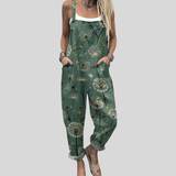 Grüne Latzhose mit Pusteblumen