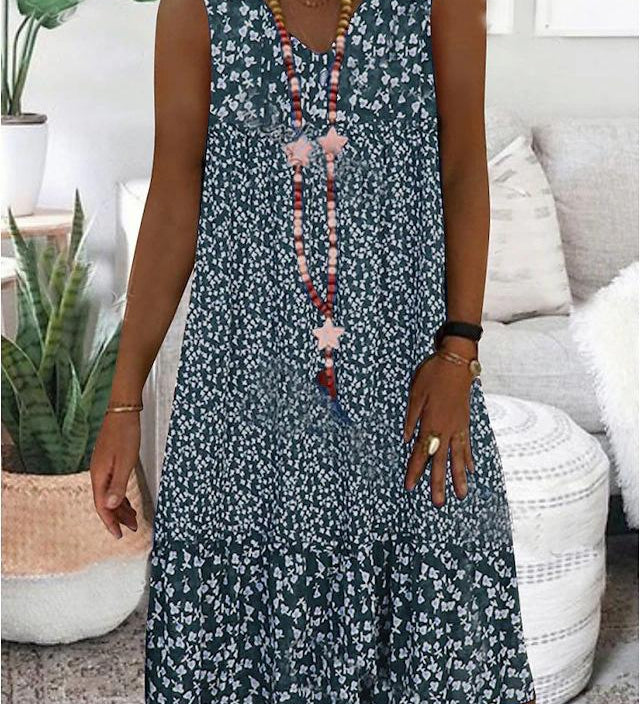 AYLA | ÄRMELLOSES KLEID MIT V-AUSSCHNITT