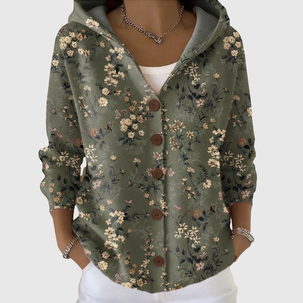 Bequemer Strick-Cardigan mit Kapuze