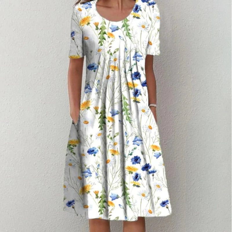 Hailey | Elegantes und lässiges Blumenkleid mit Taschen