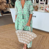 MANA | MIDI-KLEID MIT FLORALEN MUSTERN UND V-AUSSCHNITT
