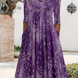 ELOWEN | MIDI-KLEID MIT LANGEN ÄRMELN CASUAL