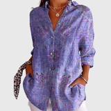 Leichte und farbenfrohe Druckbluse
