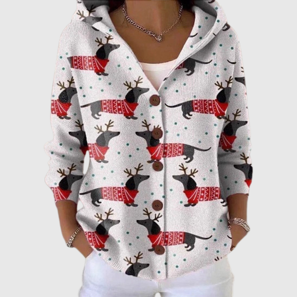 Bequemer Strick-Cardigan mit Kapuze