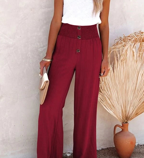 Riana - Hochtaillierte Lockere Hose