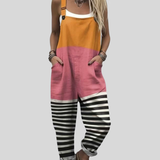 Color-Block Latzhose Orange-Rosa