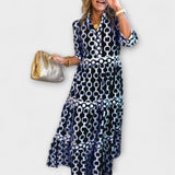 JULIANA | MIDI-ROBE MIT KETTENMUSTER