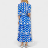 JULIANA | MIDI-ROBE MIT KETTENMUSTER