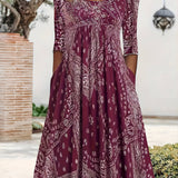 ELOWEN | MIDI-KLEID MIT LANGEN ÄRMELN CASUAL