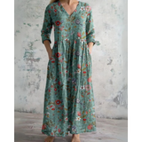 ELEANOR | MAXI-KLEID VINTAGE MIT BLUMENMUSTER