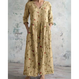 ELEANOR | MAXI-KLEID VINTAGE MIT BLUMENMUSTER