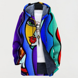 Heidi™ | Künstlerische Kapuzenjacke mit Porträtmotiv