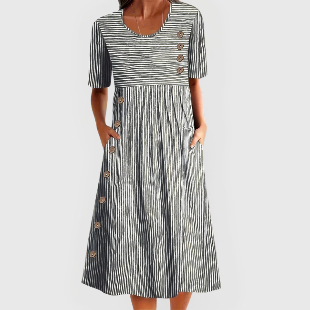 JARNA | MIDILÄNGE RINGELKLEID