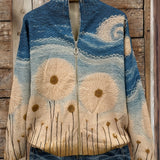 Yolanda™ | Cardigan mit Reissverschluss und Löwenzahnwiesen-Motiv