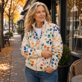 Imogene™ | Cardigan mit Reissverschluss und botanischem Blätterprint