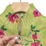Constance™ | Blumen-Cardigan mit Reissverschluss in Rosa und Limette
