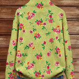 Constance™ | Blumen-Cardigan mit Reissverschluss in Rosa und Limette