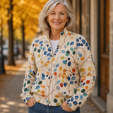 Imogene™ | Cardigan mit Reissverschluss und botanischem Blätterprint