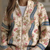Eulalia™ | Rippstrick-Cardigan mit Kletterrosen