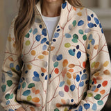 Imogene™ | Cardigan mit Reissverschluss und botanischem Blätterprint
