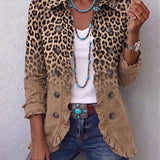 Claudia™ | Karamellfarbener Blazer mit Leopardenmuster