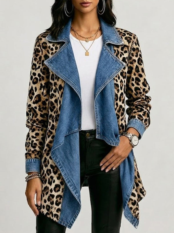 Silke™ | Wasserfalljacke mit Leopardenmuster