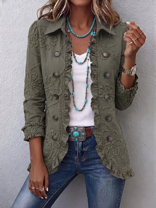 Angelika™ | Blazer mit Blumenstickerei