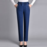 Solveig  | Damenjeans mit elastischem Bund und Seitentaschen