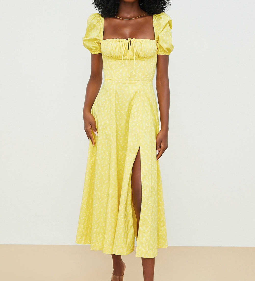 Aviana - Kleid mit Puffärmeln Bloom